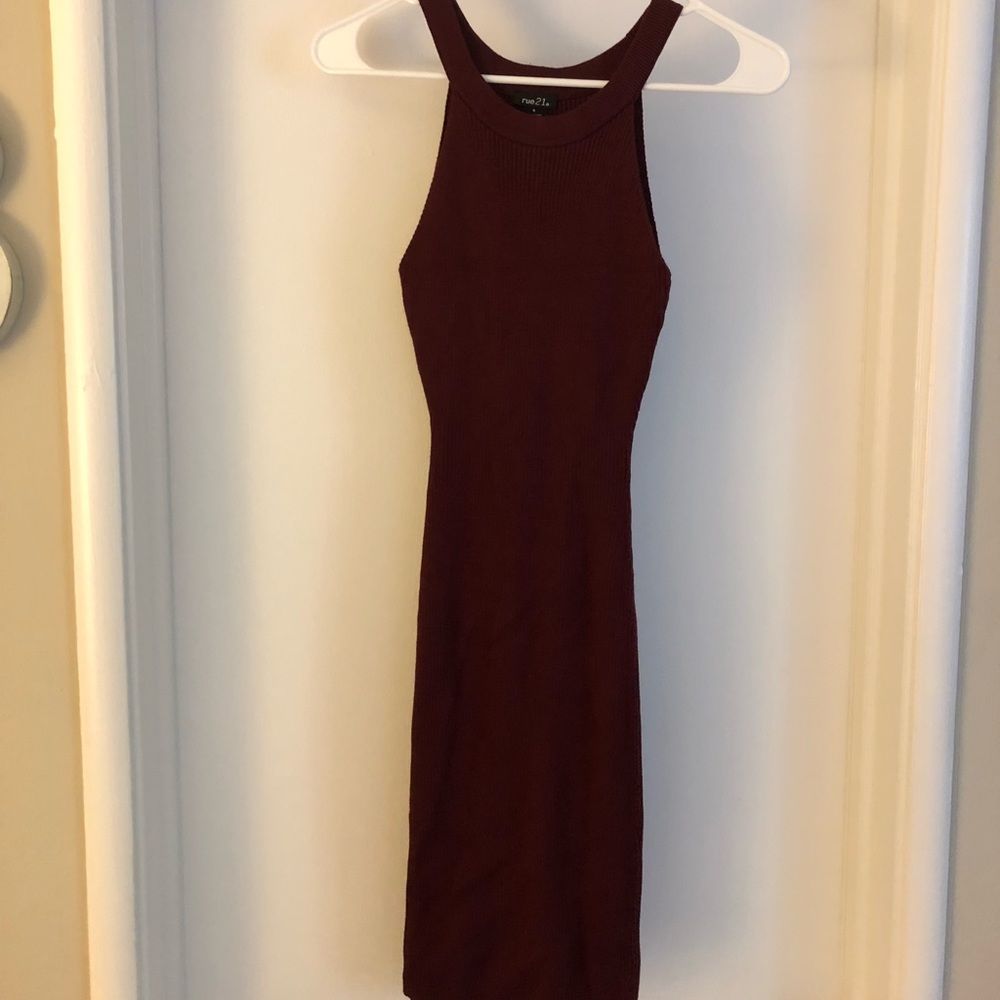 Burgundy Skinny Dress